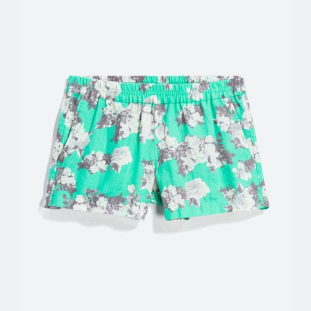 Kut from the Kloth Linen Women's Shorts, Floral and teal shorts for summer